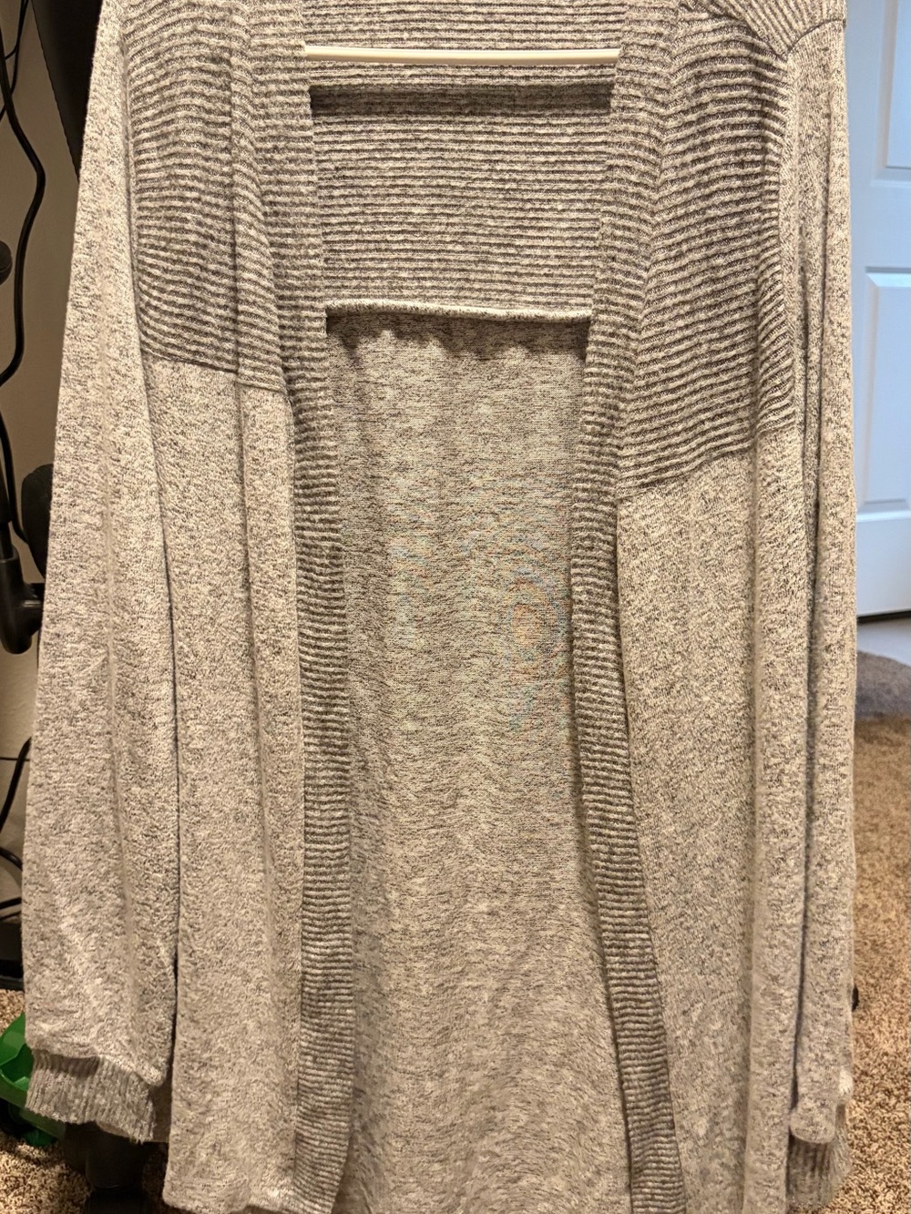 Light Gray Open-Front Women's Cardigan Sweater